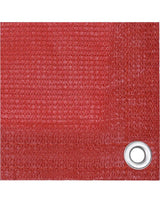 Sichtschutz aus Polyethylen in rot mit Ösen Anbindung