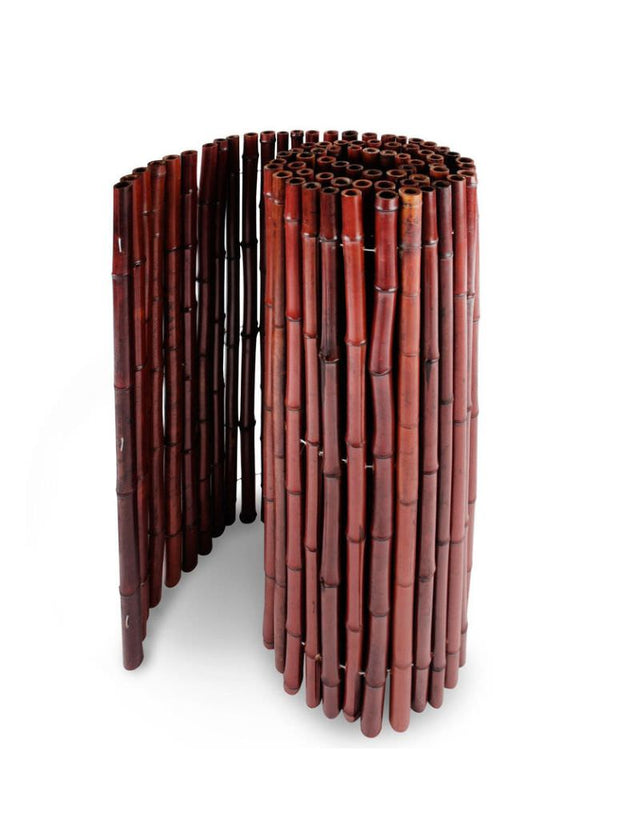 Sichtschutz aus bambus in kirschrot mit Drahtbindung