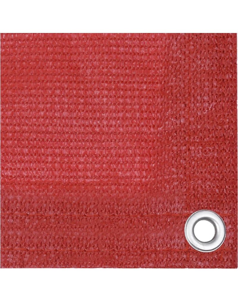 Sichtschutz aus Polyethylen in rot mit Ösen Anbindung